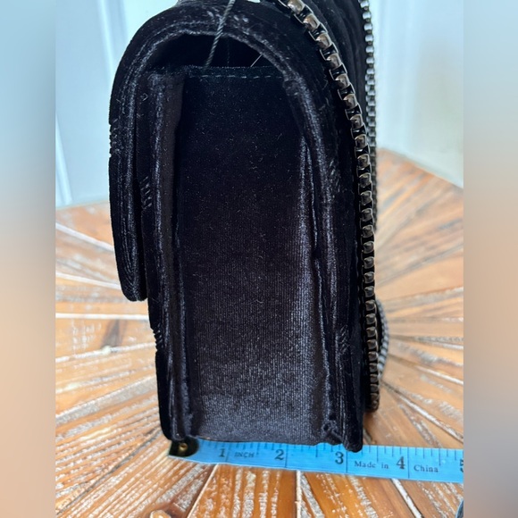 NWT Nasty Gal Elegant Black Velvet Chain Medium Shoulder Bag